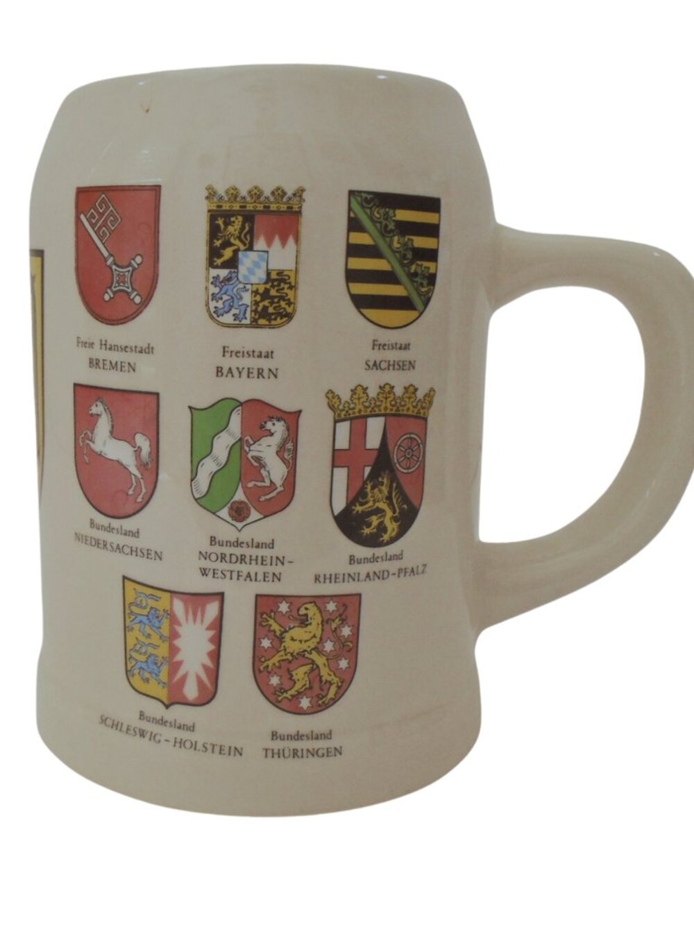 Deutschland Beer Stein with States (Land) Shield Crest Flags Europe Beer